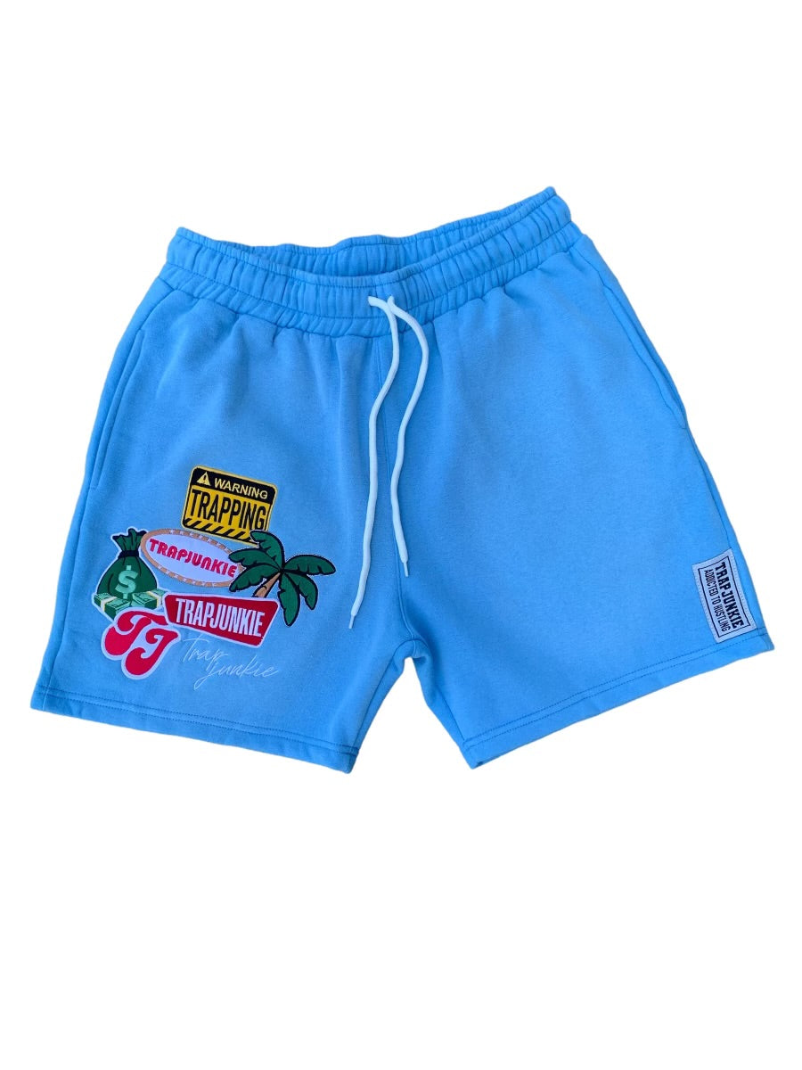 TJ Patchwork Shorts (Baby Blue)