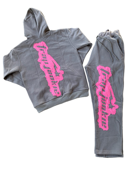 TrapStar Sweatsuit (Grey/Pink)