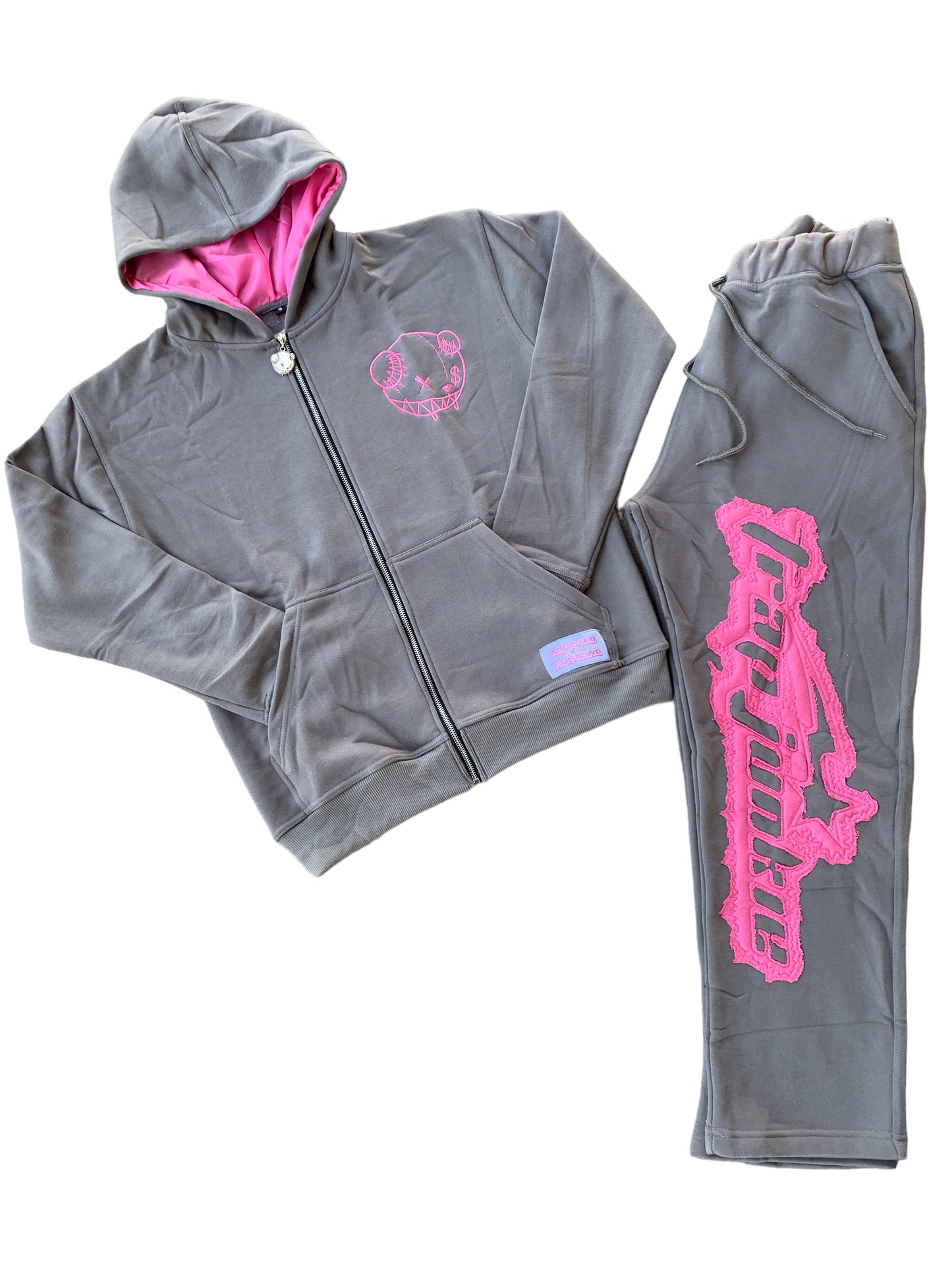 TrapStar Sweatsuit (Grey/Pink)