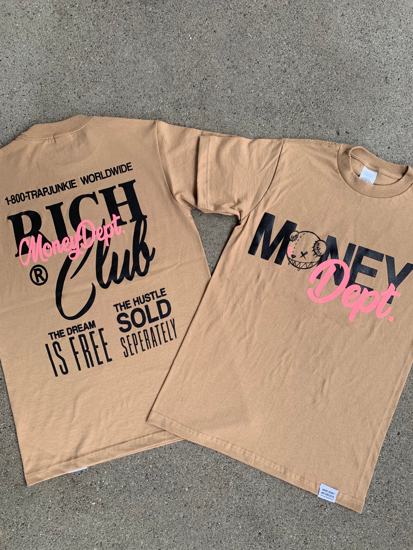 Money Dept Tee (Khaki/Pink)